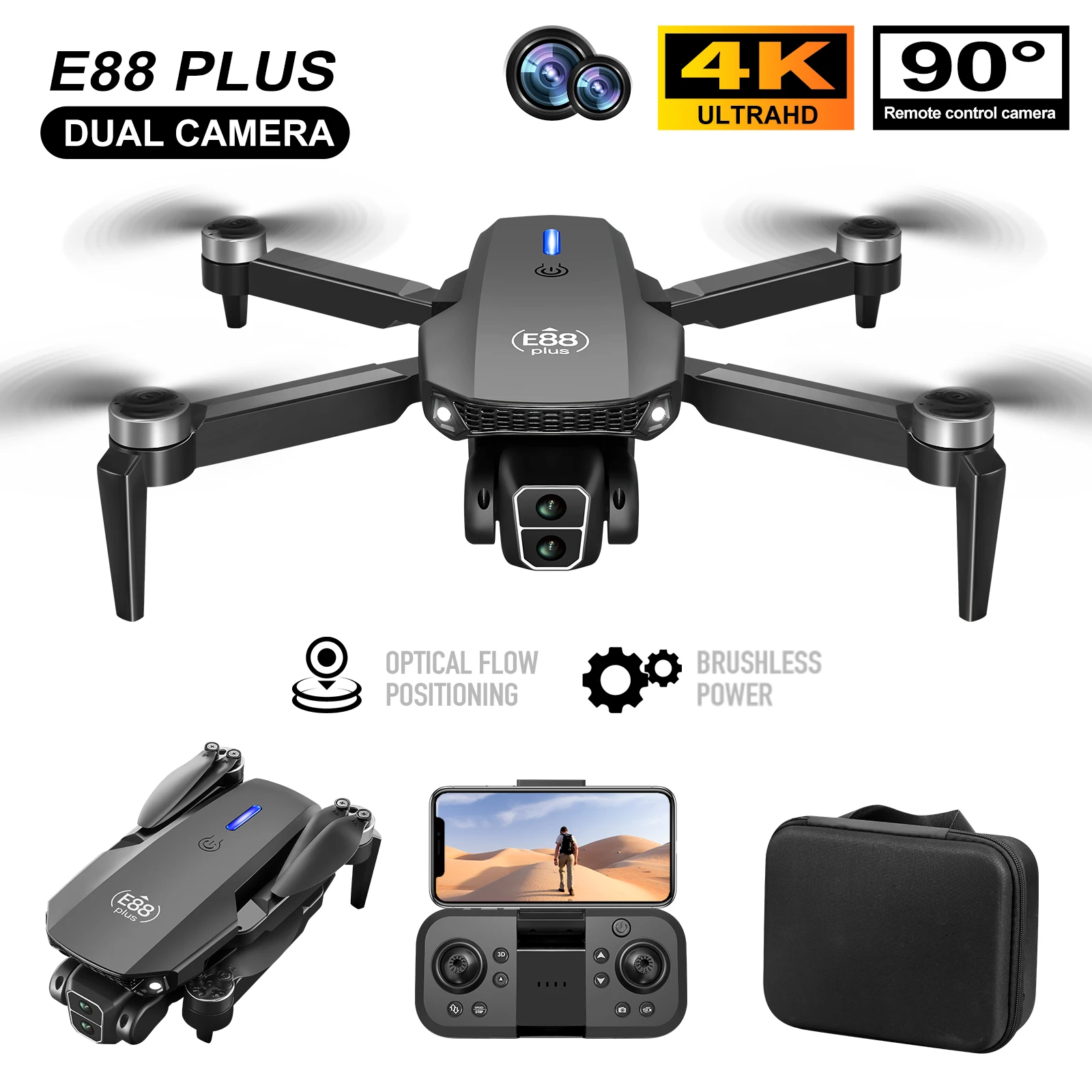 Drone Lidar - طائرة بدون طيار E88 Plus Quadcopter