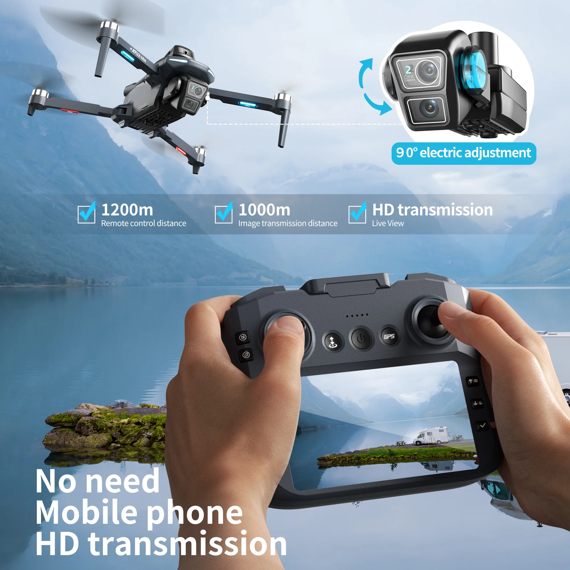 طائرة بدون طيار XT606 MAX GPS  - مراجعة Drone Multispectral وسعره
